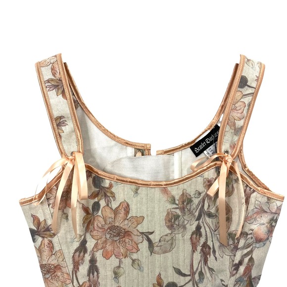 NEW Scarlet Darkness Victorian Cottagecore Corset Vest Sz 6 floral bridgerton - Picture 5 of 10